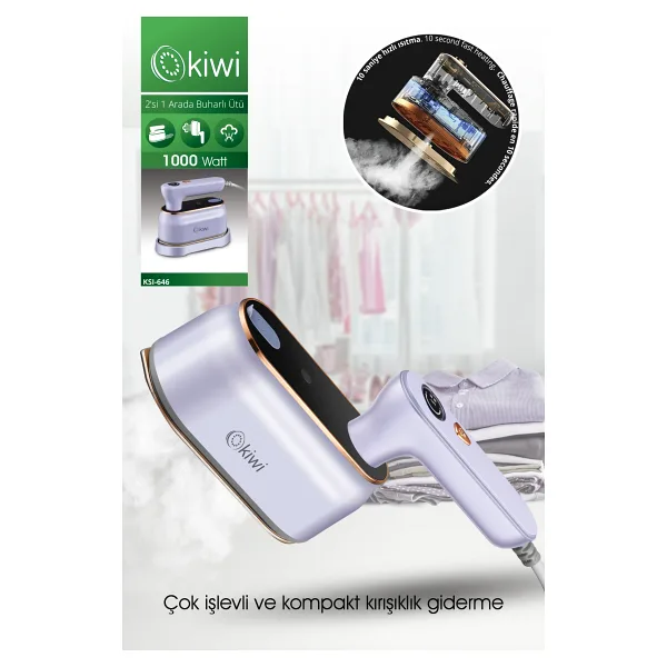 Kiwi KSI-646 2in1 Mor Buharlı Ütü