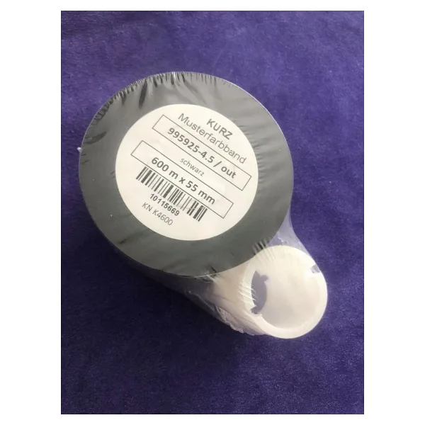 Kurz 995925-4.5 / Out Siyah Wax Ribon 600M X 55Mm - Termal Transfer Baski Kagidi Wax Ribbon