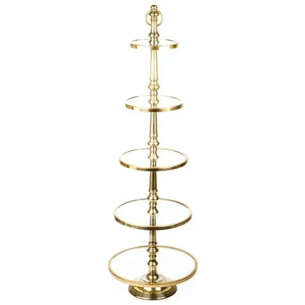 Lucky Art Gold 5 Katlı Siyah Yuvarlak Dekor 137 Cm