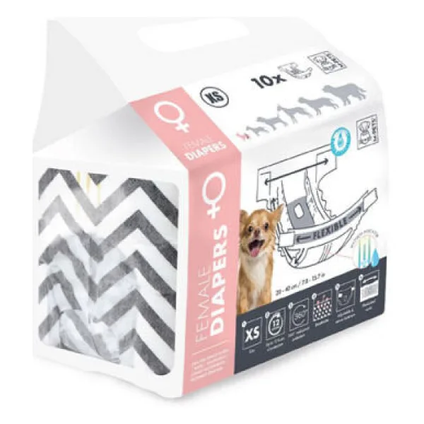 M-Pets Diapers Dişi Köpekler İçin Külot Bez Xsmall 10 Lu 26X34 Cm