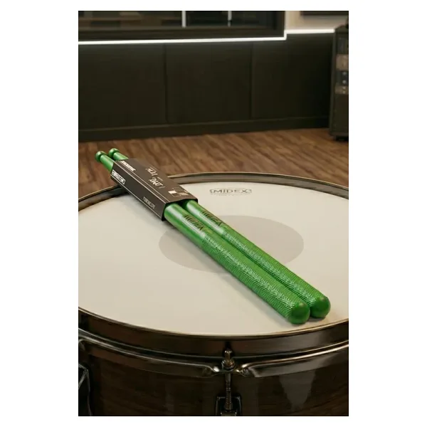 Midex GFK-801GR 5A Bateri Baget Kırılmaz Polyemid Yeşil Renk Davul Bageti 5A Drumsticks