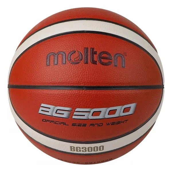 Molten BG3000 basketbol topu, iç ve dış mekanlar için, kauçuk, boyut 7, turuncu/fildişi rengi, 14 yaşından büyük erkek ve yetişkinler için uygundur