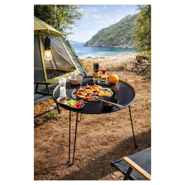 Mubx Katlanabilir Kamp Masası Izgaralı Mangal Özellikli Taşınabilir Outdoor Piknik Masa