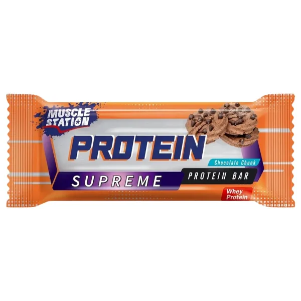 MUSCLE STATİON Supreme Protein Bar Çikolata Parçacıklı 40g