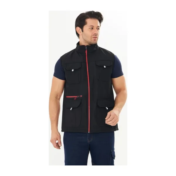 Orange Safety Softshell Siyah Yelek
