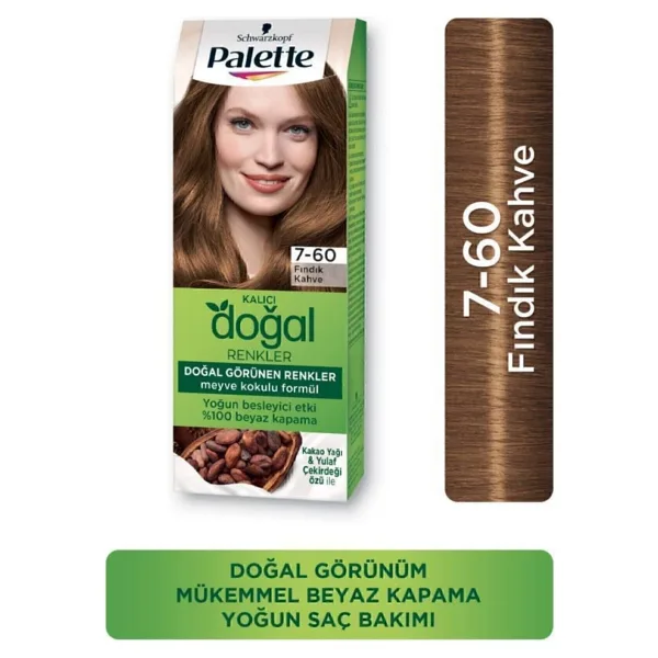 Palette Kalıcı Doğal Renkler 7.60 Fındık Kahve Saç Boyası