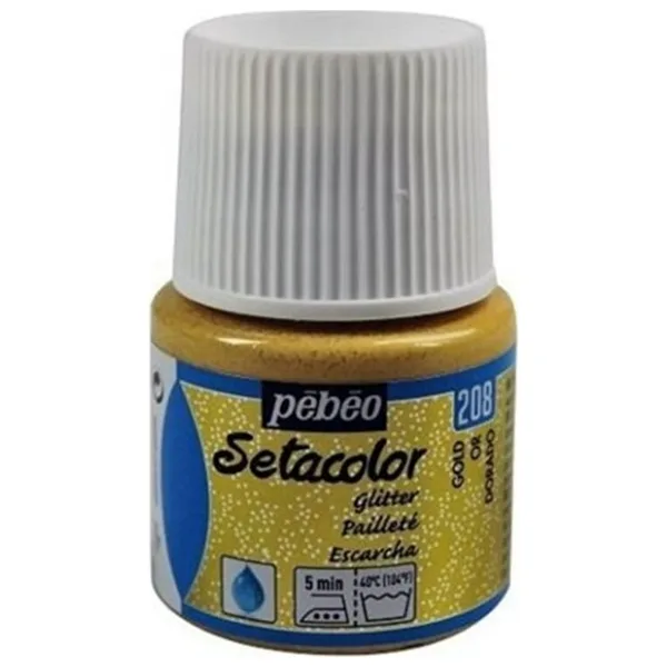 Pebeo Glitter (Simli) Kumaş Boyası 208 Gold 45 ml