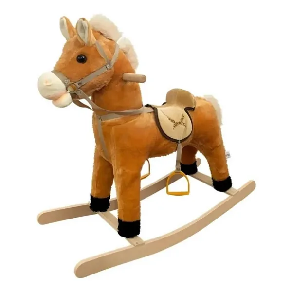 Peluş Sallanan At - Ses Efektli ve Yumuşak Oturma Alanlı 65 cm