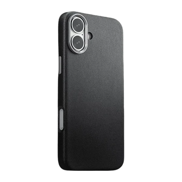 Piili iPhone 16 Leather Magsafe Telefon Kılıfı Siyah