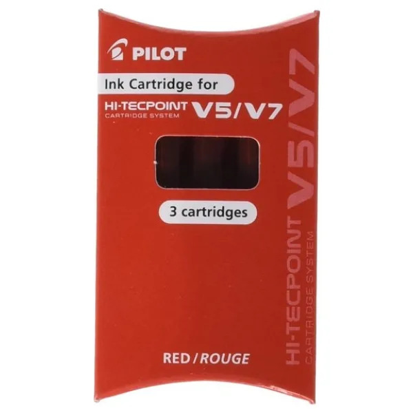 Pilot V7 Kartuşlu Yedek 3'lü Kırmızı BXS-IC-R-S3