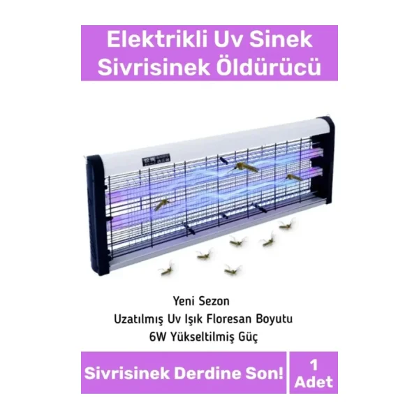 Premium Yükseltmiş Güç Çift Florasan Elektrikli Uv Zincirli Askılı Sinek Sivrisinek Öldürücü 2200V