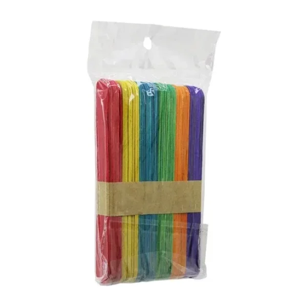 RENKLİ - 1000 ADET AHŞAP ELİŞİ - DİL ÇUBUK 15CM X 1.8CM (5264)