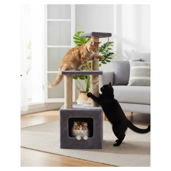 Reyo Pet Stepli Yuvalı Kare Serisi Kedi Tırmalaması Gri 115cm