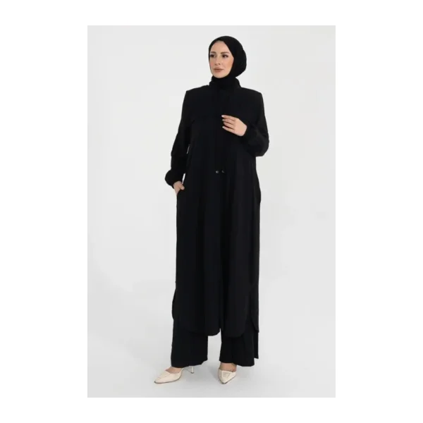 Sanem İkili Takım Viskon Yıldız Kumaş Siyah - 422606