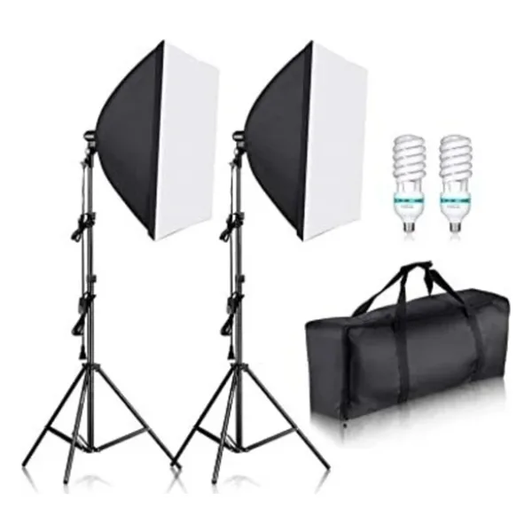 Soligor Youtube Video ve Fotoğraf 2li Softbox Seti Sürekli Işık Tek Duy Paraflaş