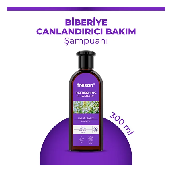 Tresan Biberiye Özlü Yağlı Saçlar için Şampuan 300 ml