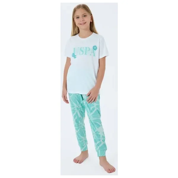 U.S. Polo Assn. Kız Çocuk Yeşil Pijama Takım
