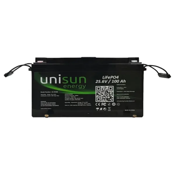 Unisun 25,6V 100Ah LiFEPO4 Batarya 6000 Cycle Ekran Bluetooth