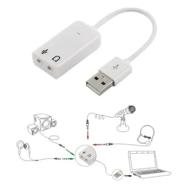 USB Kablolu Ses Kartı 7.1 Sound Çevirici Dönüştürücü