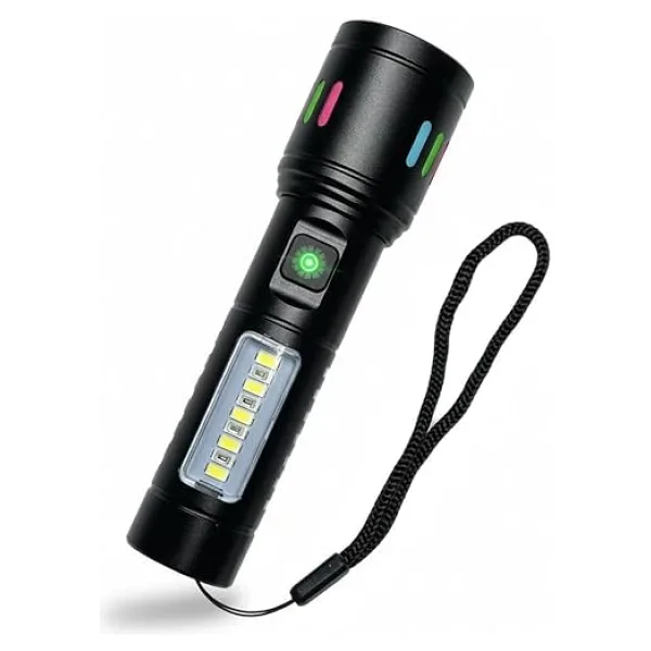 WellHise 603 Usb Şarjlı Yüksek güç spot uzun LED El Feneri Zumlanabilir Ultra Parlak Acil Aydınlatma Feneri