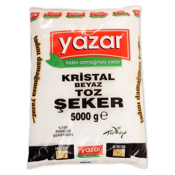 Yazar Kristal Toz Şeker 5 kg 3'lü