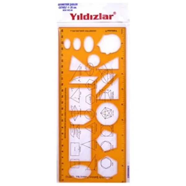 Yıldızlar 040 25 cm Geometrik Şablon Cetvel