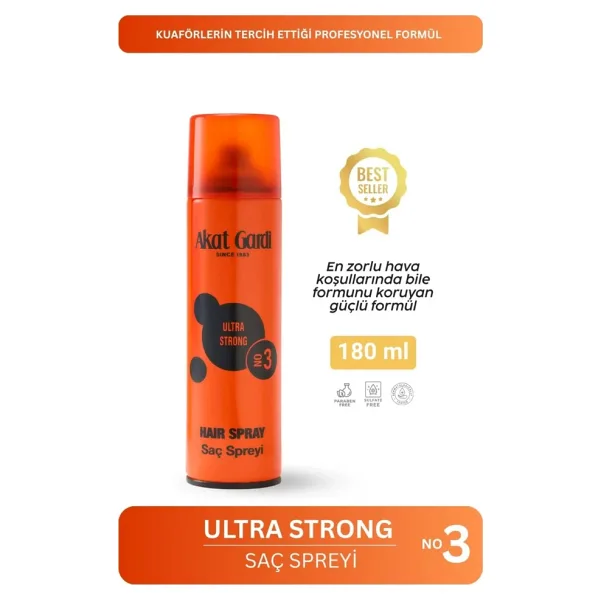 Akat Gardi No:3 Ultra Strong 180 ml Saç Spreyi