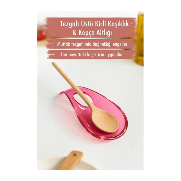 Akrilik Mürdüm Tezgah Üstü Kirli Kaşıklık & Kepçe Altlığı