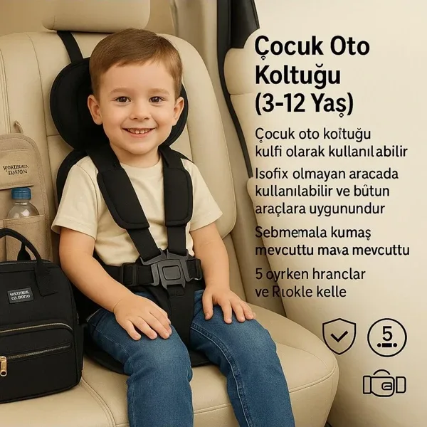 Alfagrup Bebek - Çoçuk Oto Koltuğu 3-12 Yaş Çoçuk Oto Koltuğu Emniyet Kemeri
