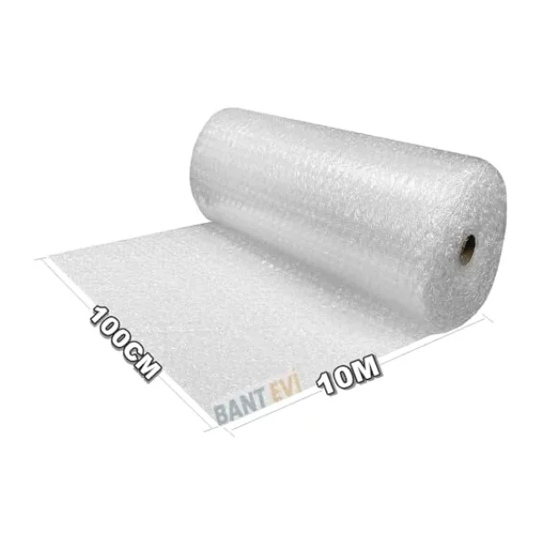 Bant Evi Balonlu Naylon Patpat 100cm Genişlikte Rulo Havalı Eşya Koruma Ambalaj Pat Pat (100cm x 10m)