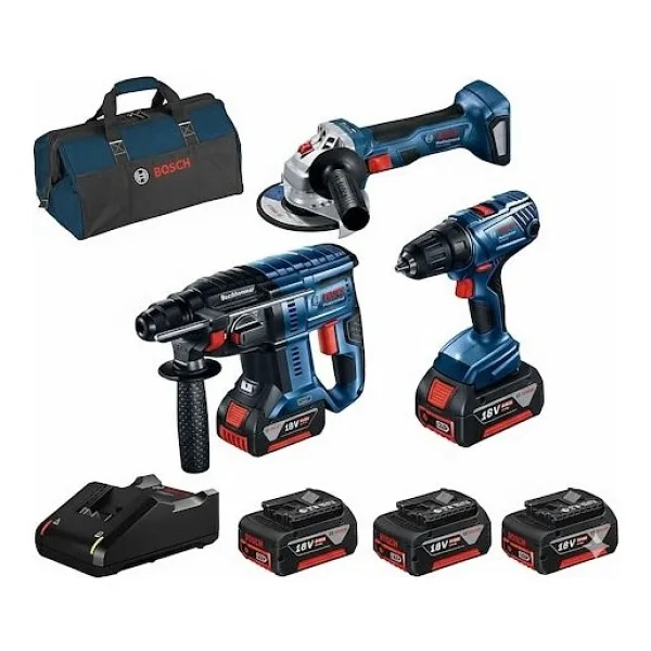 Bosch Gbh 180-Li + Gsr 180-Li + Gws 180-Li + Raf Bag Takım Çantalı 3X4 Ah Akülü El Aletleri Set