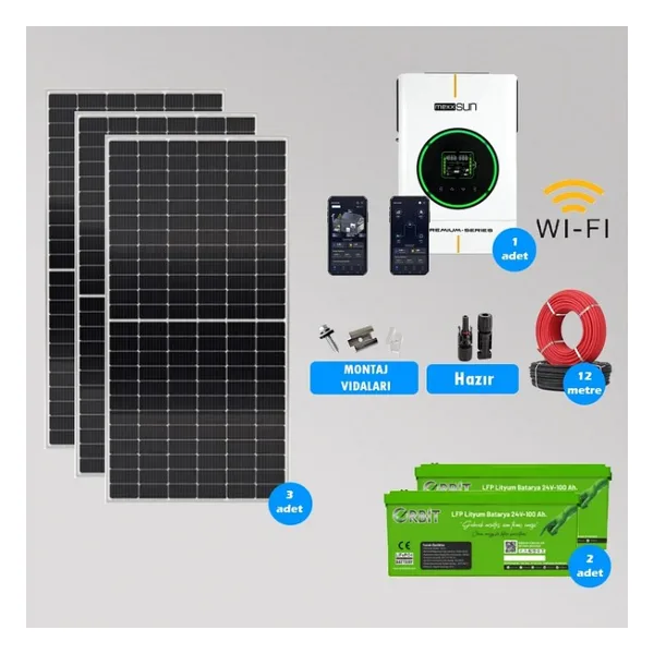 CKS ENERJI 4 kW Lityum Akülü Hazır Solar Paket Kolay Kurulum (ORTA PAKET)