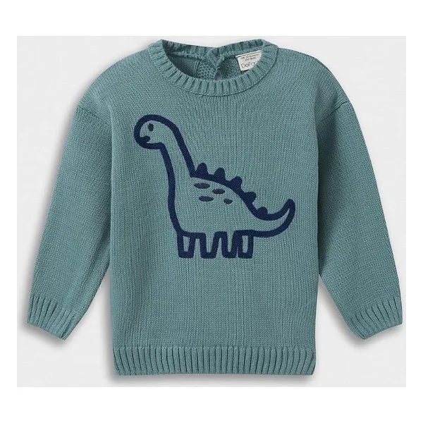 DeFacto Erkek Bebek Dinozor Baskılı Triko Kazak