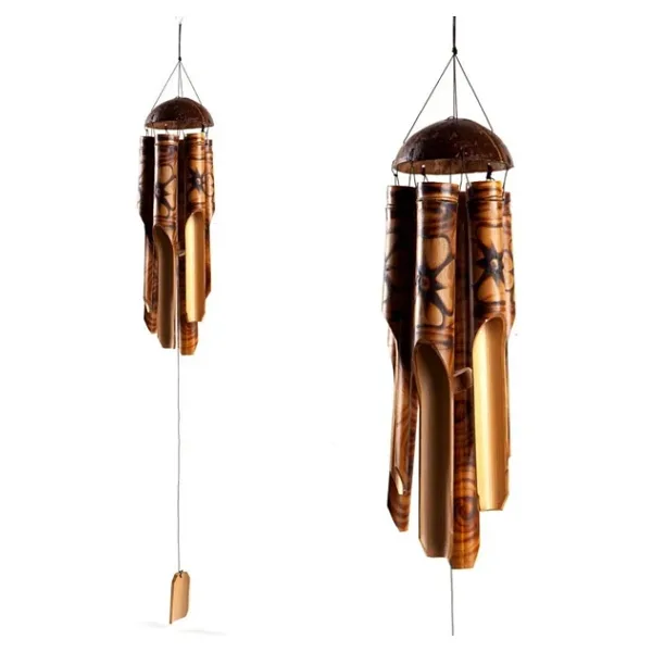 Dünyadan Hediyeler Feng Shui Coconat Bambu Rüzgar Çanı Küçük Boy