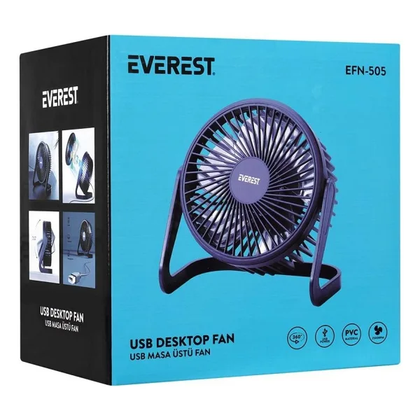 Everest EFN-505 Masaüstü USB Fan Lacivert
