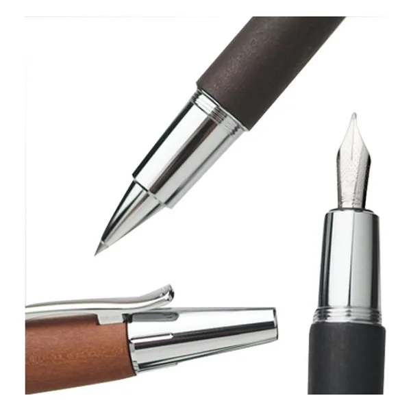 Faber-Castell E-Motion Krom/Ahşap Dolmakalem Kahverengi (M)