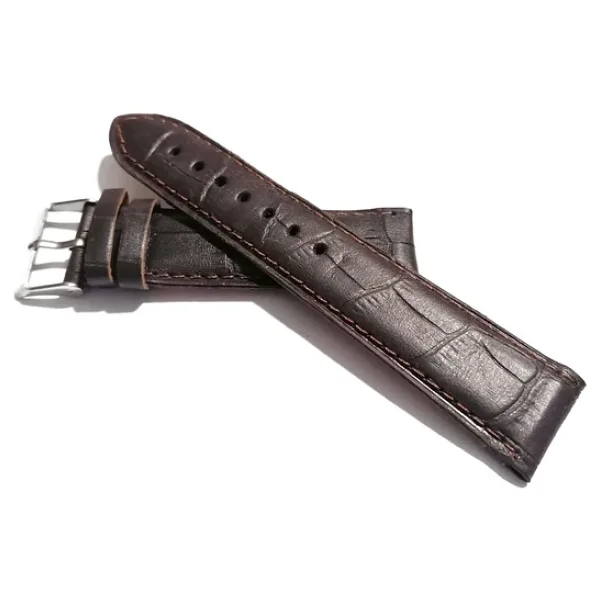 Fado& Her Saate Uyumlu Hakiki Croco Deri Saat Kordonu 22 Mm (296) Kahverengi