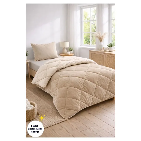 Formeya Lüx Kahve 155x215 cm Çift Taraflı Welsoft Tek Kişilik Yorgan