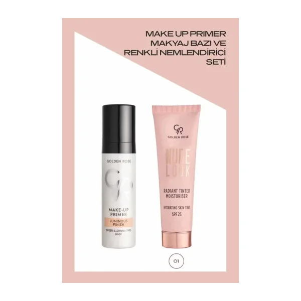 Golden Rose Make Up Primer Makyaj Bazı ve No: 01 Fair Tint Renkli Nemlendirici Seti