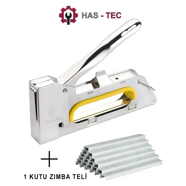 HAS-TEC Profesyonel Büyük Zımba Makinesi + 1 Kutu Zımba Teli Deri, Kumaş, Plastik, Ahşap İçin Dayanıklı