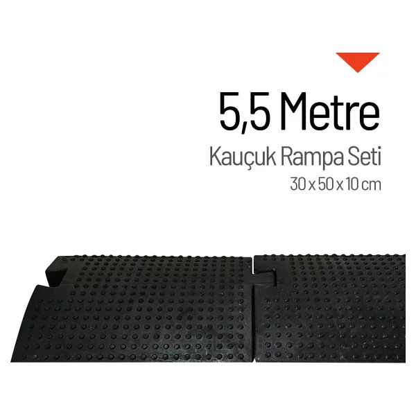 Kauçuk Rampa, Otopark Rampası, Kaldırım Rampası 30 x 50 x 10 cm 5,5 Metre