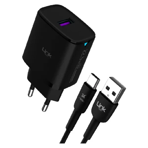 LinkTech C306 22.5 W Siyah Type-C Kablolu Hızlı Şarj Aleti
