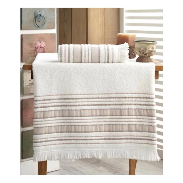 Louis Marie Banyo Havlu Takımı 70 x 140 cm ve 50 x 90 cm Kahve - Kahverengi