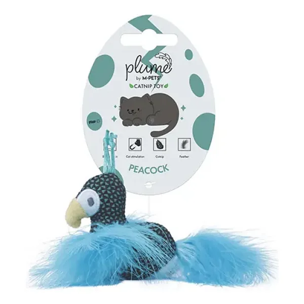 M-Pets Plume Peaock Catnipli Kedi Oyuncağı Mavi