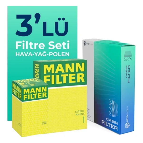 MANN Fiat Palio 1.2 Benzinli Filtre Bakım Seti (2000-2012) 3 Lü