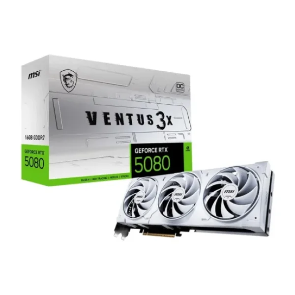 MSI RTX 5080 16G Ventus 3X OC White G5080-16V3CW 256 Bit GDDR7 16 GB Ekran Kartı