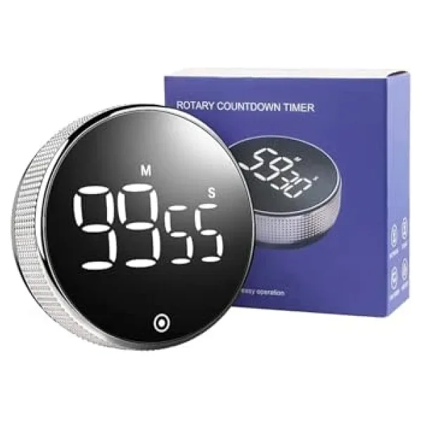 Mutfak ve Ders Için Dijital Zamanlayıcı, LED Ekranlı, Mıknatıslı, Kronometre, Alarm, Geri Sayım