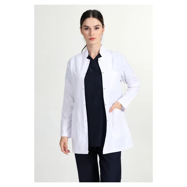Önlük Kadın Ceket Boy Hakim Yaka Doktor Hemşire Öğretmen Önlüğü Beyaz YŞN-1401 - 36