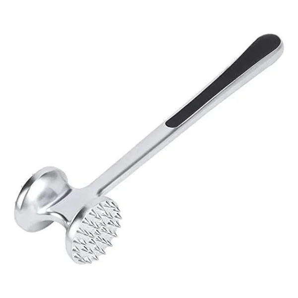 Paslanmaz Çelik Et Döveceği, 22 Cm, Çift Taraflı Başlık, Kaymaz Saplı