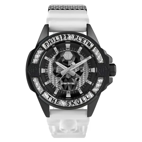 Philipp Plein The Skull PWAAA1822 Silikon Kordon Beyaz-Gri Erkek Kol Saati